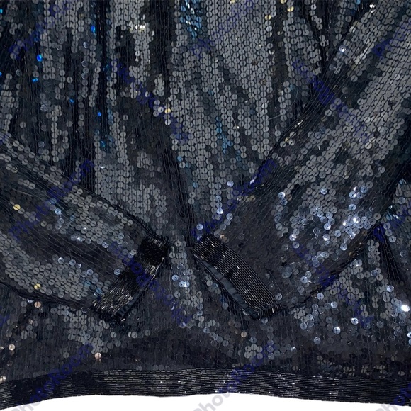 Vintage Creative Creations Sz M Silk Lined Fully Beaded Sequined LS Top - Picture 4 of 13
